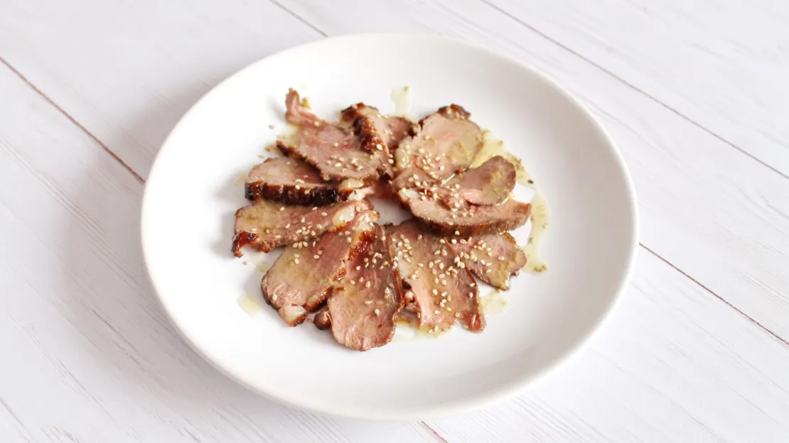 Entenbrust Carpaccio mit Sesamöl-Senfsauce - cs