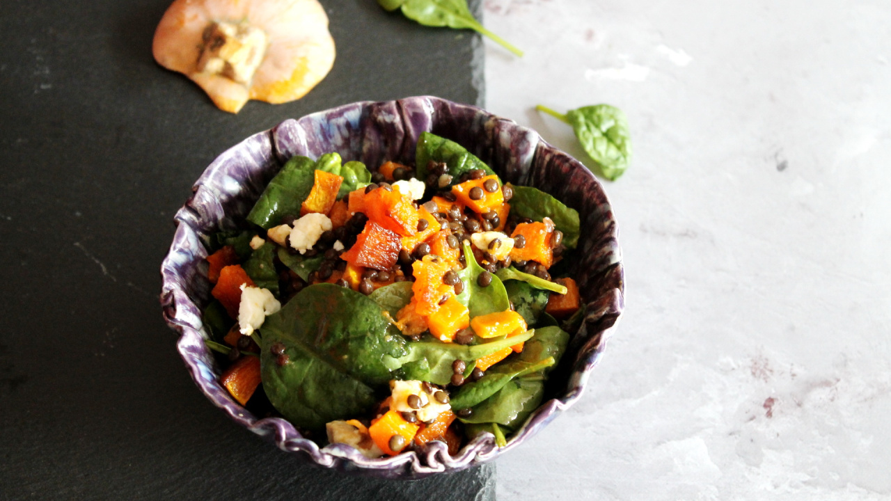 Linsensalat mit Gartenkürbis - cs