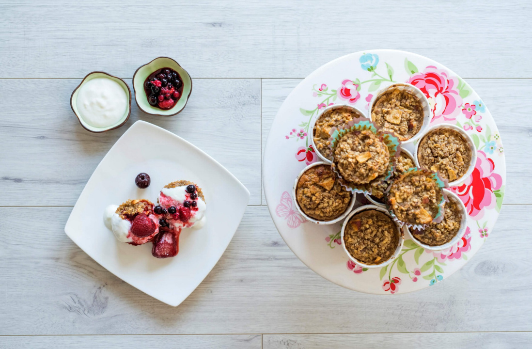 Muffins mit Obst und Haferflocken - cs