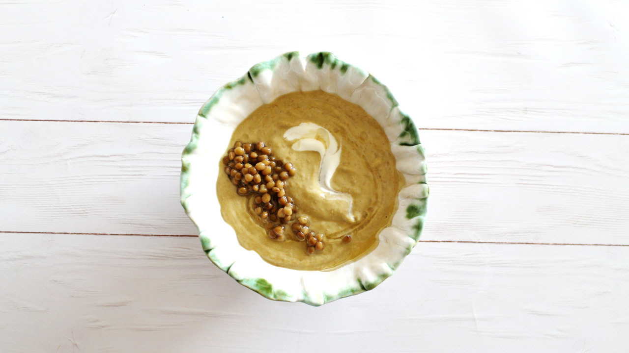 Linsencremesuppe mit Bieressig und Erdnussöl - cs