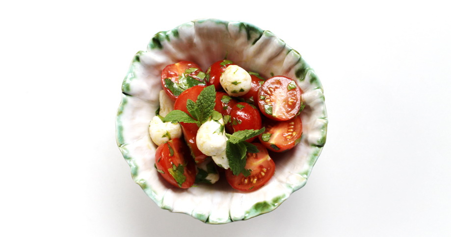 Tomatensalat mit Minze und Pistazienöl - cs